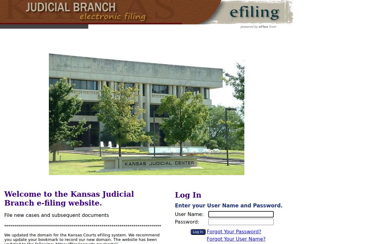 Kansas eFlex electronic filing portal login