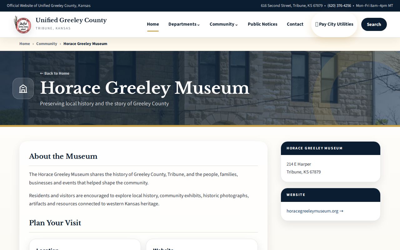 Old Greeley County Courthouse museum, separate from the active court